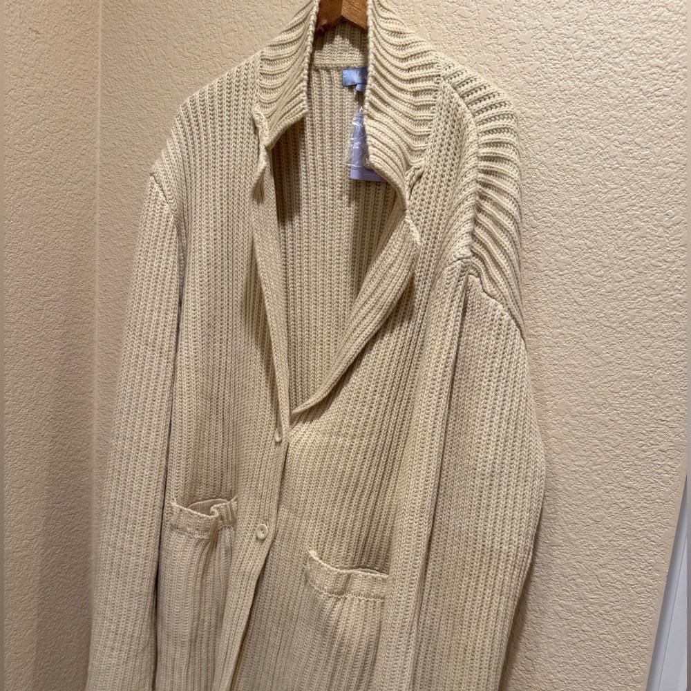 Hanifa Cream Ribbed Cardigan - Picture 3 of 7
